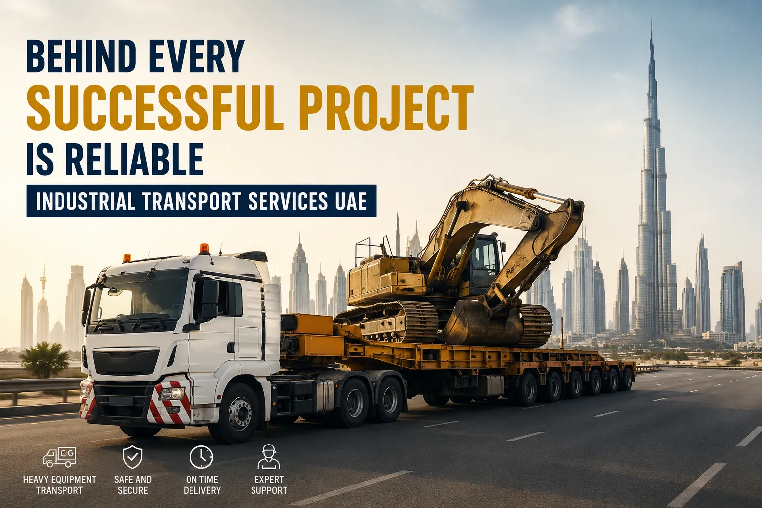 Industrial Transport Services UAE for Construction Energy and Industrial Projects Industrial transport services UAE moving heavy construction equipment and industrial machinery across project sites