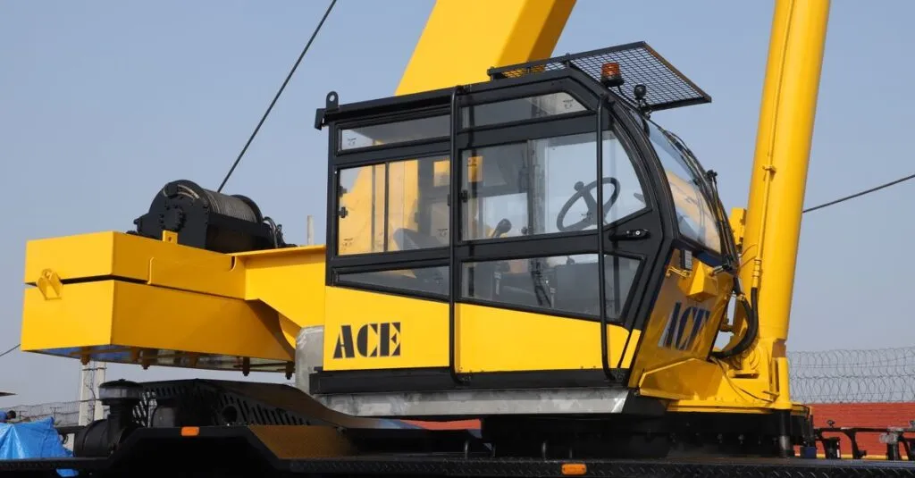 Certified mobile crane rental in Abu Dhabi with operator cabin and heavy duty lifting crane
